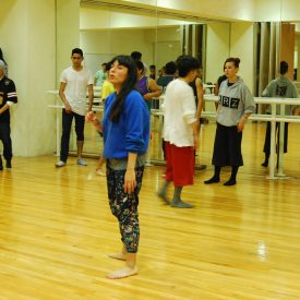 Fotografía de la clase magistral Experimental impartida por el Vanessa Moya el 29 de mayo de 2015 como parte del encuentro internacional Danza Urbana Generación Hip Hop llevado a cabo en el Centro Nacional de las Artes.