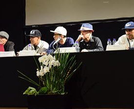Fotografía de la mesa redonda La Eskuela Pionera,  encuentro internacional Danza Urbana Generación Hip Hop llevado a cabo en el Centro Nacional de las Artes del 27 al 29 de mayo de 2016.