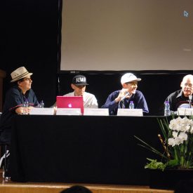 Fotografía de la mesa redonda La Eskuela Pionera,  encuentro internacional Danza Urbana Generación Hip Hop llevado a cabo en el Centro Nacional de las Artes del 27 al 29 de mayo de 2016.