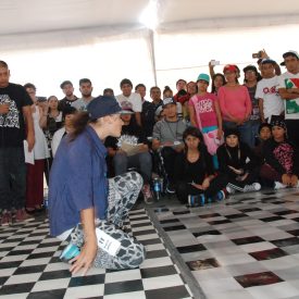 Fotografía de la Batalla B-girls, encuentro internacional Danza Urbana Generación Hip Hop llevado a cabo en el Centro Nacional de las Artes del 27 al 29 de mayo de 2016.
