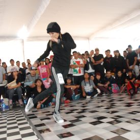 Fotografía de la Batalla B-girls, encuentro internacional Danza Urbana Generación Hip Hop llevado a cabo en el Centro Nacional de las Artes del 27 al 29 de mayo de 2016.