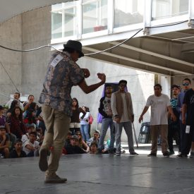 Fotografía de la Batalla Popping, en el encuentro internacional Danza Urbana Generación Hip Hop llevado a cabo en el Centro Nacional de las Artes del 27 al 29 de mayo de 2016.