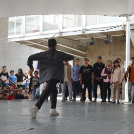 Fotografía de la Batalla Popping, en el encuentro internacional Danza Urbana Generación Hip Hop llevado a cabo en el Centro Nacional de las Artes del 27 al 29 de mayo de 2016.