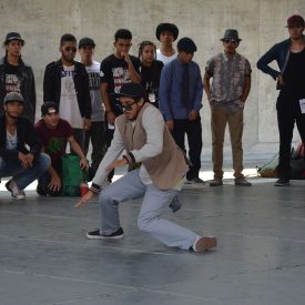 Fotografía de la Batalla Popping, en el encuentro internacional Danza Urbana Generación Hip Hop llevado a cabo en el Centro Nacional de las Artes del 27 al 29 de mayo de 2016.