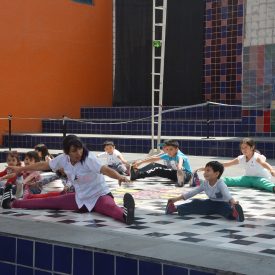 Fotografía de la clase magistral Kids Hip Hop que formó parte del encuentro internacional Danza Urbana Generación Hip Hop llevado a cabo en el Centro Nacional de las Artes del 27 al 29 de mayo de 2016.