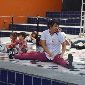 Fotografía de la clase magistral Kids Hip Hop que formó parte del encuentro internacional Danza Urbana Generación Hip Hop llevado a cabo en el Centro Nacional de las Artes del 27 al 29 de mayo de 2016.
