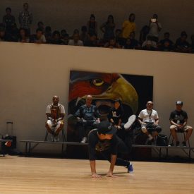 Fotografía de la batalla final 7 to smoke en el encuentro internacional Danza Urbana Generación Hip Hop llevado a cabo en el Centro Nacional de las Artes del 27 al 29 de mayo de 2016.