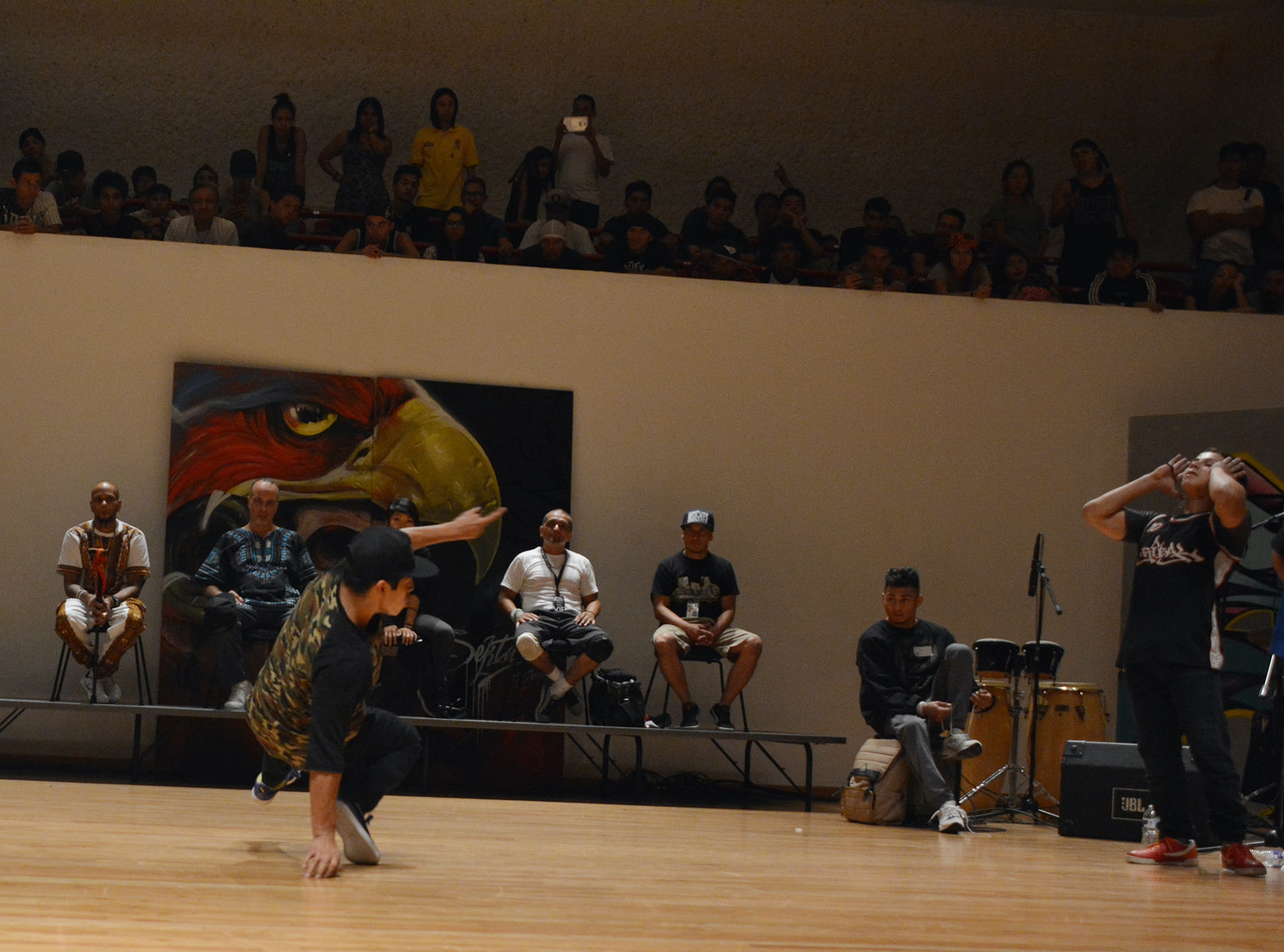 Fotografía de la batalla final 7 to smoke en el encuentro internacional Danza Urbana Generación Hip Hop llevado a cabo en el Centro Nacional de las Artes del 27 al 29 de mayo de 2016.