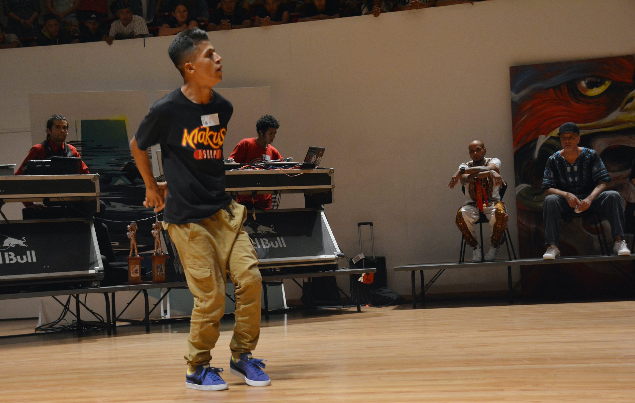 Fotografía de la batalla final 7 to smoke en el encuentro internacional Danza Urbana Generación Hip Hop llevado a cabo en el Centro Nacional de las Artes del 27 al 29 de mayo de 2016.