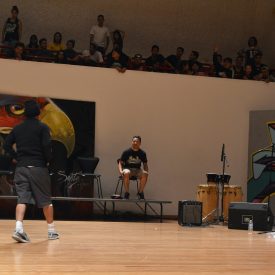 Fotografía de la batalla final 7 to smoke en el encuentro internacional Danza Urbana Generación Hip Hop llevado a cabo en el Centro Nacional de las Artes del 27 al 29 de mayo de 2016.