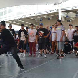 Fotografía de los preliminares de la Crewbattle en el encuentro internacional Danza Urbana Generación Hip Hop llevado a cabo en el Centro Nacional de las Artes del 27 al 29 de mayo de 2016.