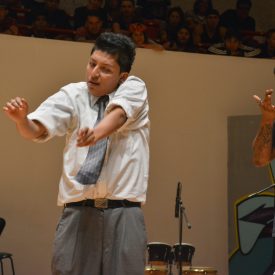 Fotografía de la batalla final de Popping en el encuentro internacional Danza Urbana Generación Hip Hop llevado a cabo en el Centro Nacional de las Artes del 27 al 29 de mayo de 2016.