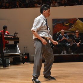 Fotografía de la batalla final de Popping en el encuentro internacional Danza Urbana Generación Hip Hop llevado a cabo en el Centro Nacional de las Artes del 27 al 29 de mayo de 2016.