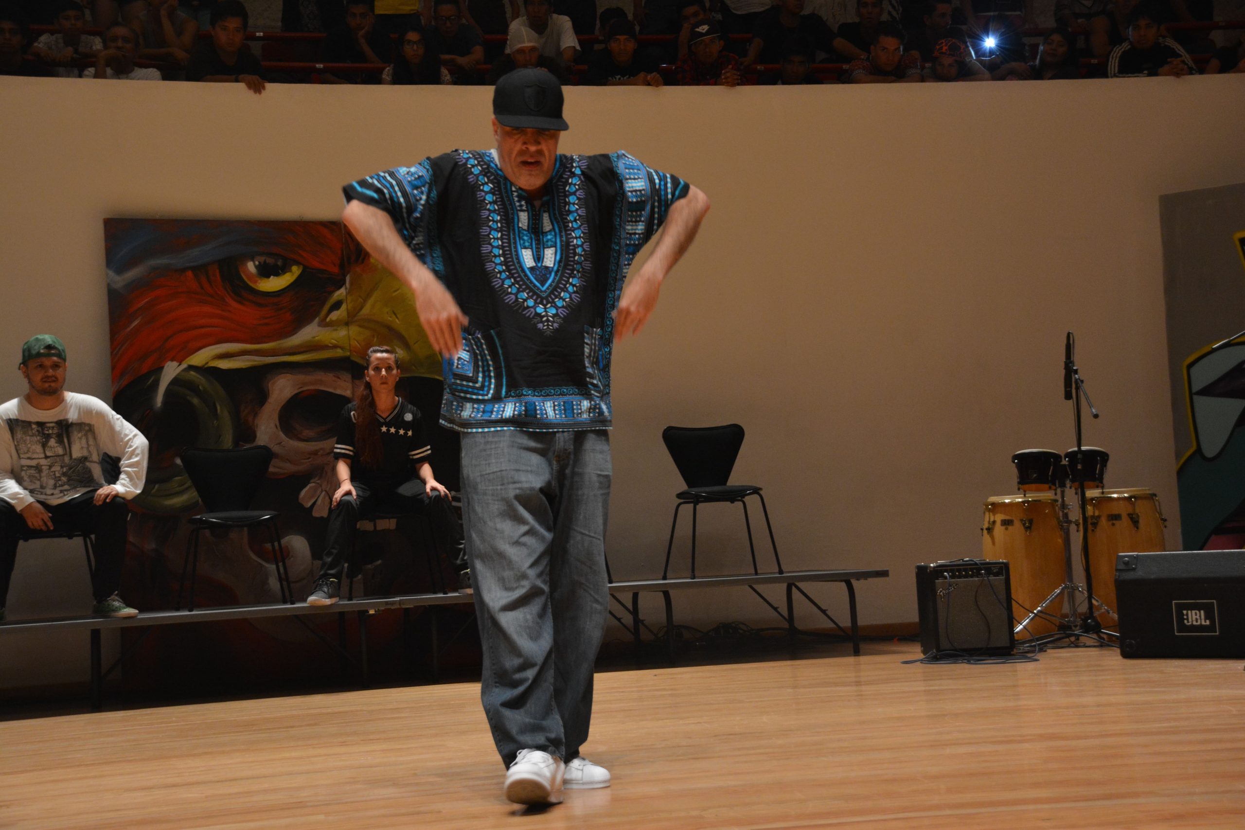 Fotografía de la batalla final de Popping en el encuentro internacional Danza Urbana Generación Hip Hop llevado a cabo en el Centro Nacional de las Artes del 27 al 29 de mayo de 2016.