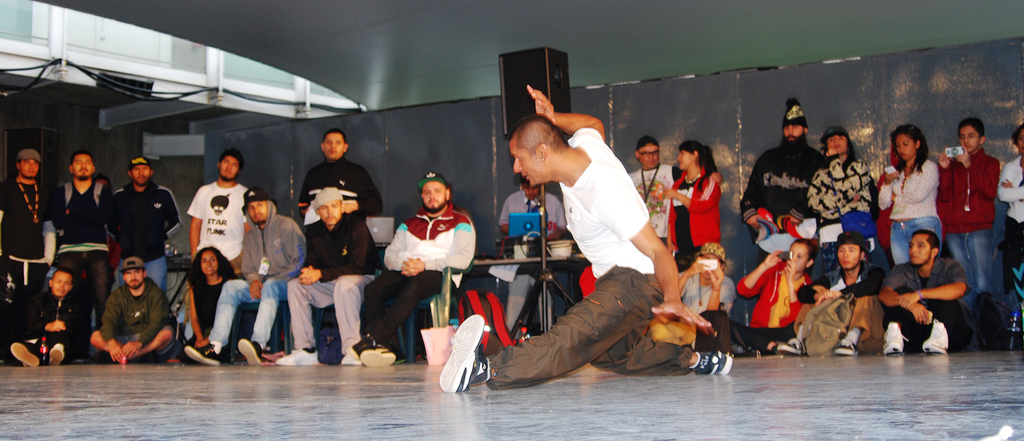 Fotografía de la Batalla House que se llevó a cabo el 30 de mayo de 2015 como parte del encuentro internacional Danza Urbana Generación Hip Hop realizado en el Centro Nacional de las Artes.