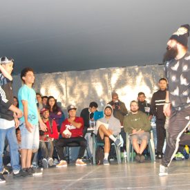 Fotografía de la Batalla Crew vs. Crew que se llevó a cabo el 30 de mayo de 2015 como parte del encuentro internacional Danza Urbana Generación Hip Hop realizado en el Centro Nacional de las Artes.