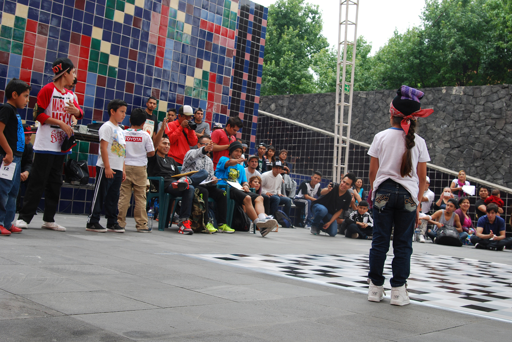 Fotografía de la Batalla Kids que se llevó a cabo el 30 de mayo de 2015 como parte del encuentro internacional Danza Urbana Generación Hip Hop realizado en el Centro Nacional de las Artes.