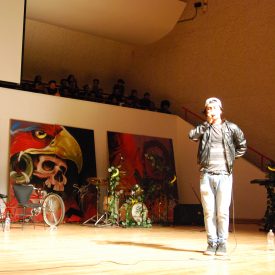 Fotografía de la "Presentación de Beat Box" que se llevó a cabo el 31 de mayo de 2015 como parte del encuentro internacional Danza Urbana Generación Hip Hop realizado en el Centro Nacional de las Artes.